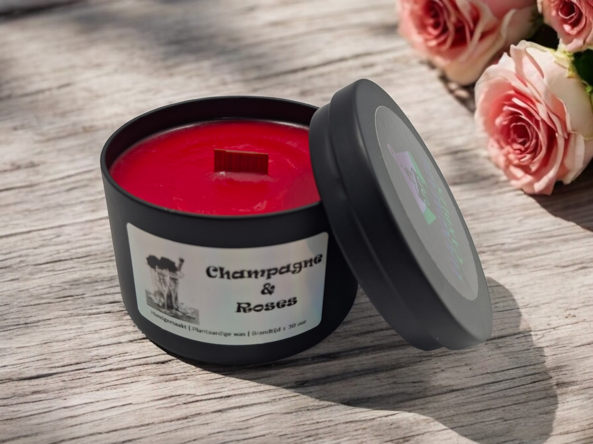 Geurkaars "Champagne & Roses"