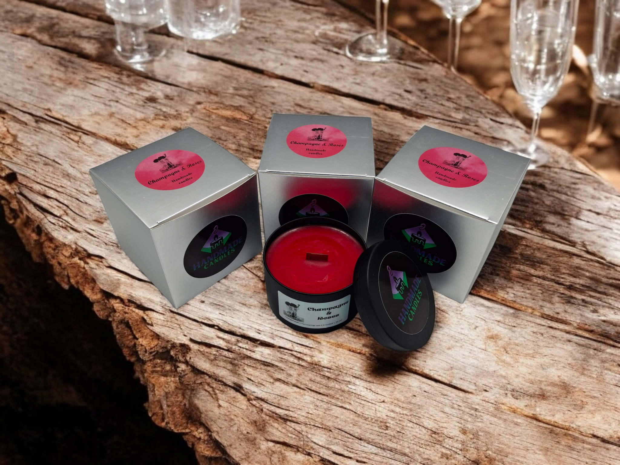 Geurkaars "Champagne & Roses"